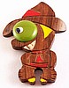 BP40 comical wood cowboy pin 